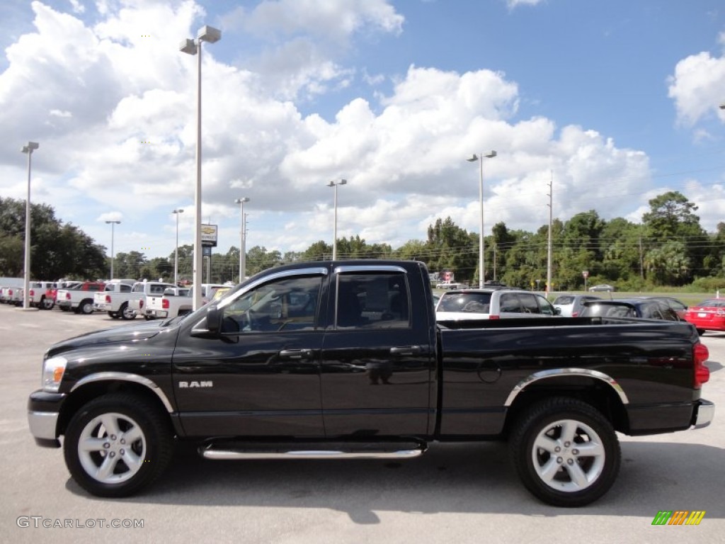 Brilliant Black Crystal Pearl 2008 Dodge Ram 1500 Big Horn Edition Quad Cab Exterior Photo #55052760