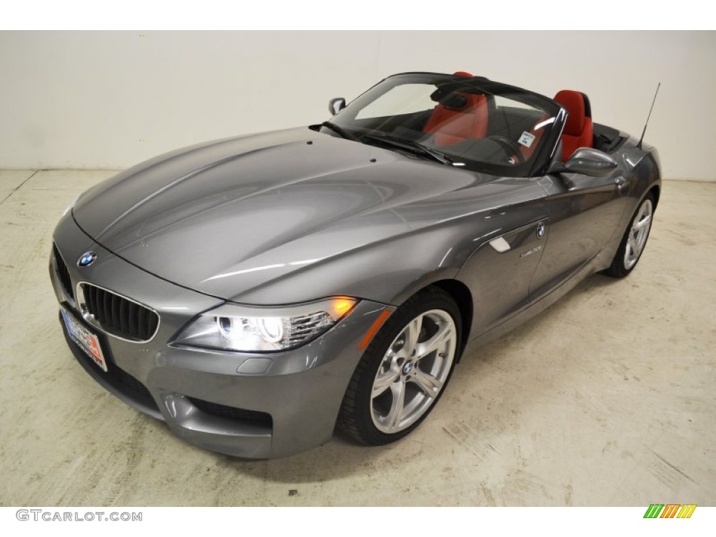 2011 Z4 sDrive30i Roadster - Space Gray Metallic / Coral Red photo #7