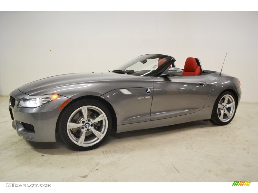2011 Z4 sDrive30i Roadster - Space Gray Metallic / Coral Red photo #8