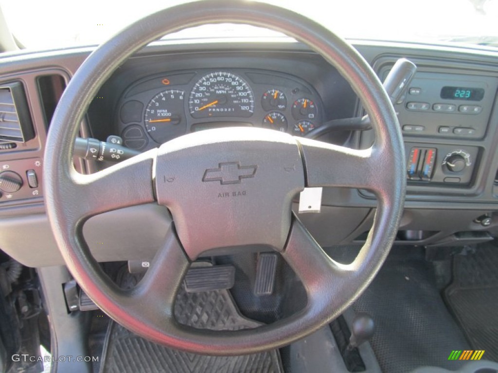 2006 Chevrolet Silverado 1500 LS Regular Cab 4x4 Dark Charcoal Steering Wheel Photo #55054485
