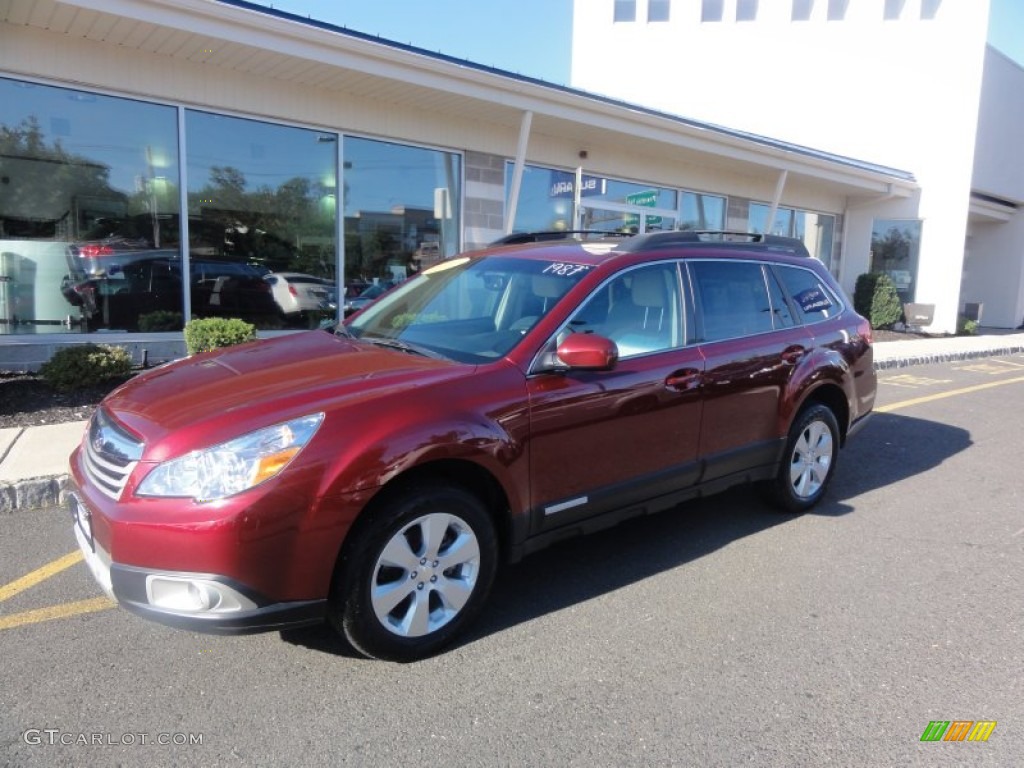 2011 Outback 2.5i Limited Wagon - Ruby Red Pearl / Warm Ivory photo #2