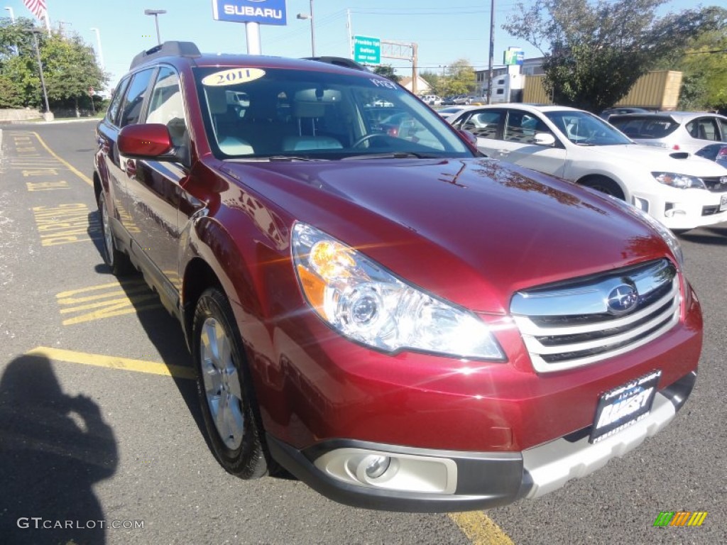 2011 Outback 2.5i Limited Wagon - Ruby Red Pearl / Warm Ivory photo #11