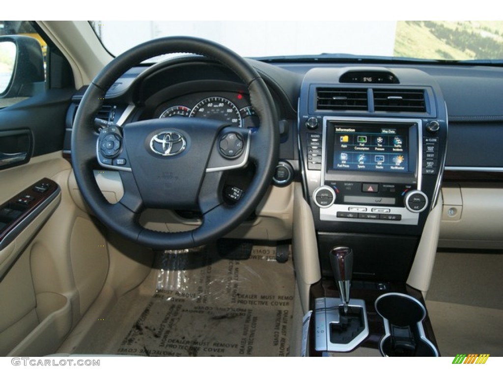 2012 Camry XLE V6 - Attitude Black Metallic / Ivory photo #13