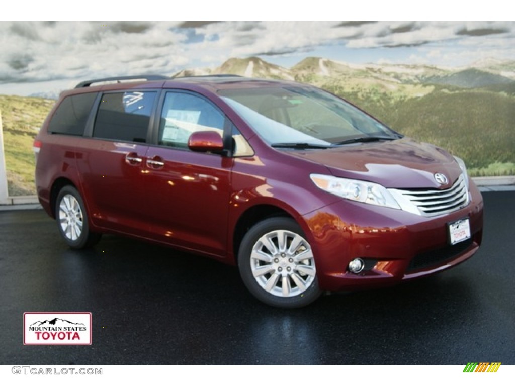 2012 Sienna Limited AWD - Salsa Red Pearl / Bisque photo #1