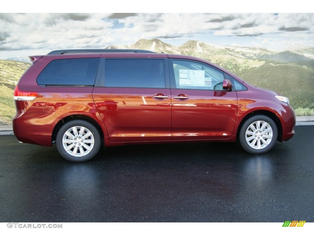 2012 Sienna Limited AWD - Salsa Red Pearl / Bisque photo #2