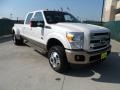 2011 White Platinum Tri-Coat Metallic Ford F350 Super Duty King Ranch Crew Cab 4x4 Dually  photo #1