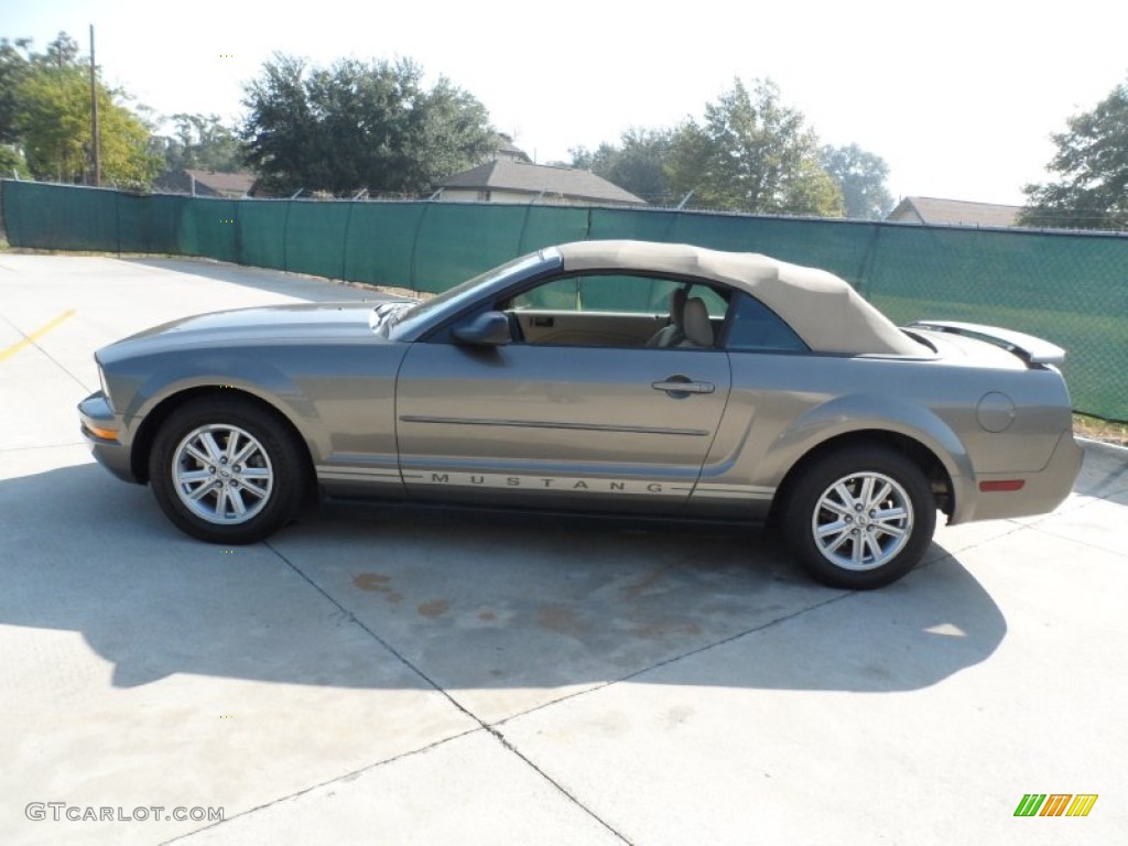 2005 Mustang V6 Deluxe Convertible - Mineral Grey Metallic / Medium Parchment photo #6