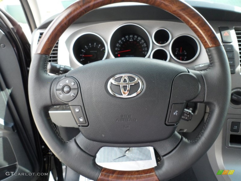 2012 Toyota Tundra Platinum CrewMax 4x4 Graphite Steering Wheel Photo #55060074