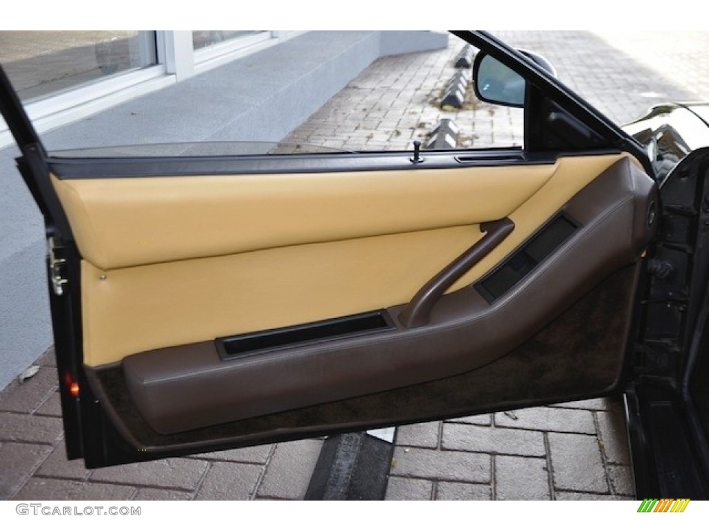 1990 Ferrari Testarossa Standard Testarossa Model Tan Door Panel Photo #55061403
