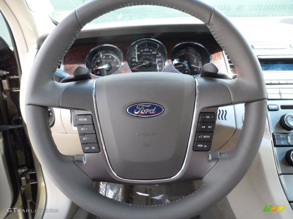 2012 Ford Taurus SEL Light Stone Steering Wheel Photo #55061796
