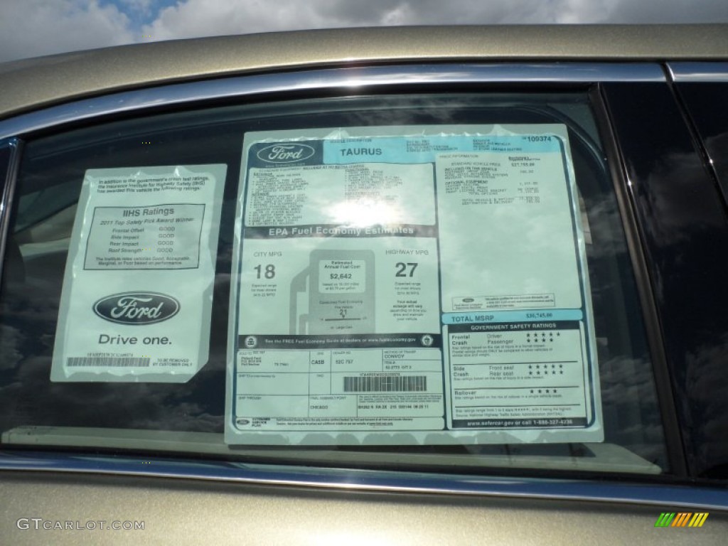 2012 Ford Taurus SEL Window Sticker Photo #55061820