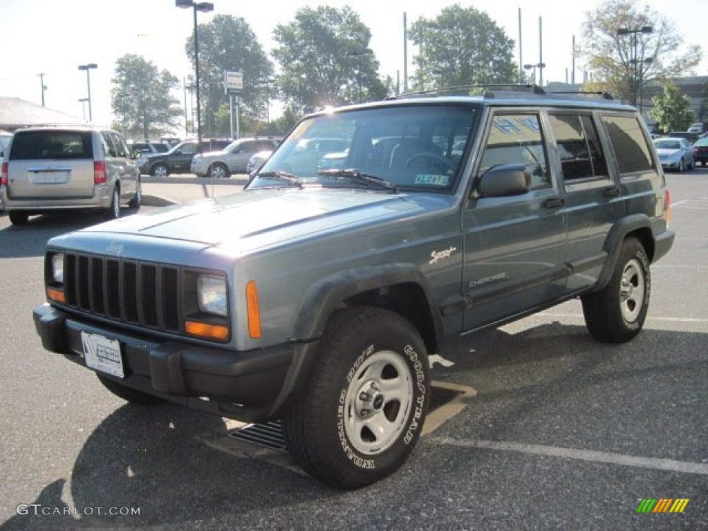 1998 Cherokee Sport 4x4 - Gunmetal Pearl / Mist Gray photo #3