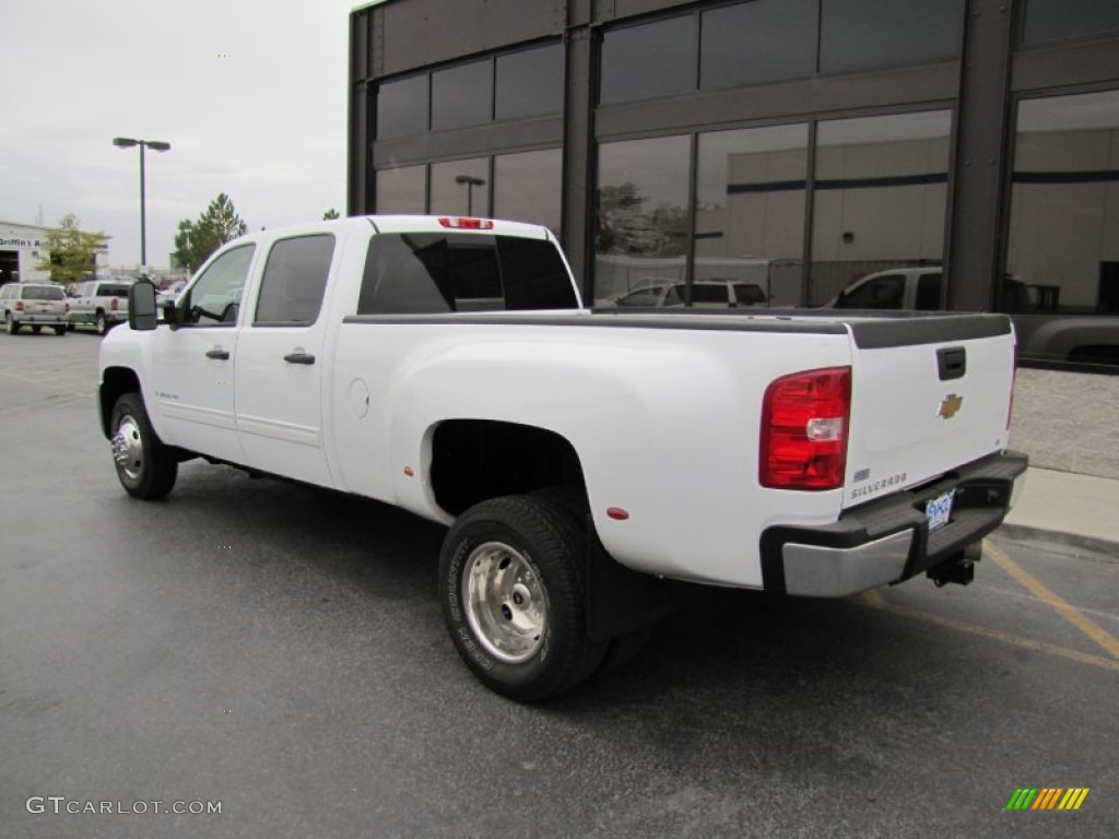 Summit White 2009 Chevrolet Silverado 3500HD LT Crew Cab 4x4 Dually Exterior Photo #55066596