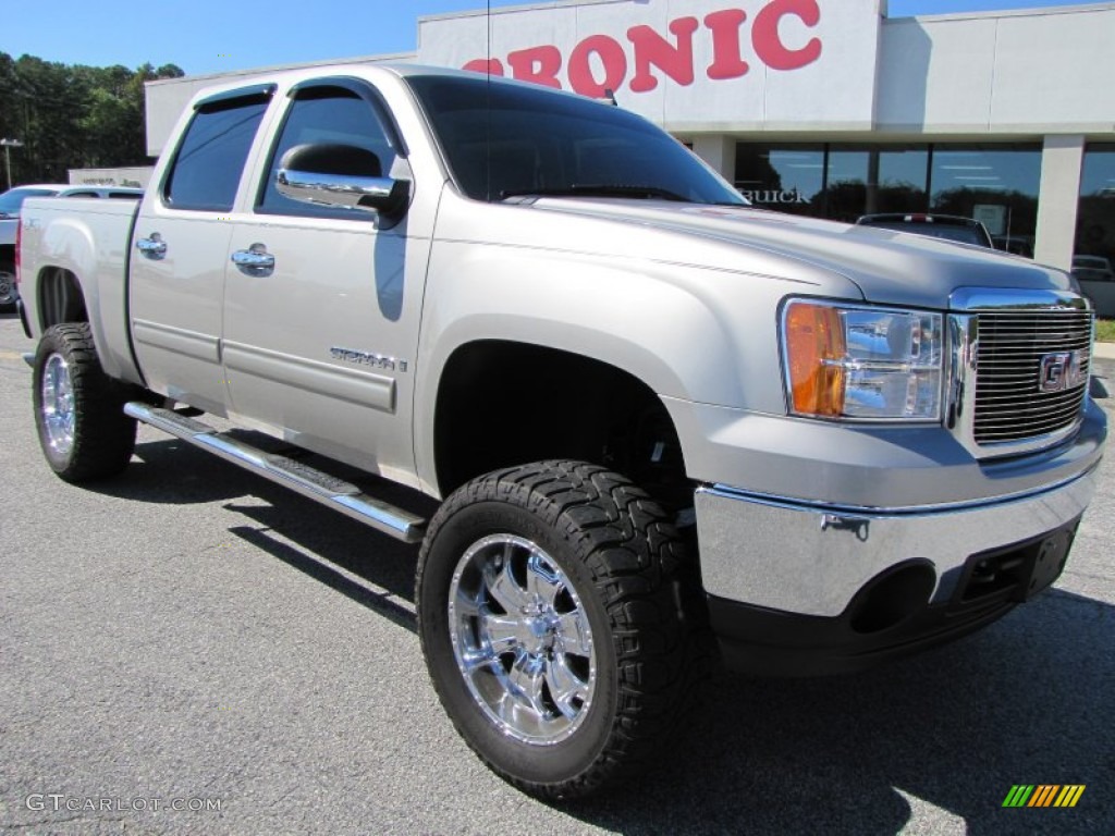 2008 Sierra 1500 SLE Crew Cab 4x4 - Silver Birch Metallic / Ebony photo #1