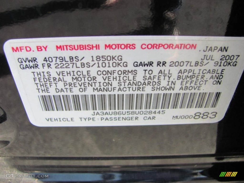 2008 Lancer GTS - Black / Black photo #24