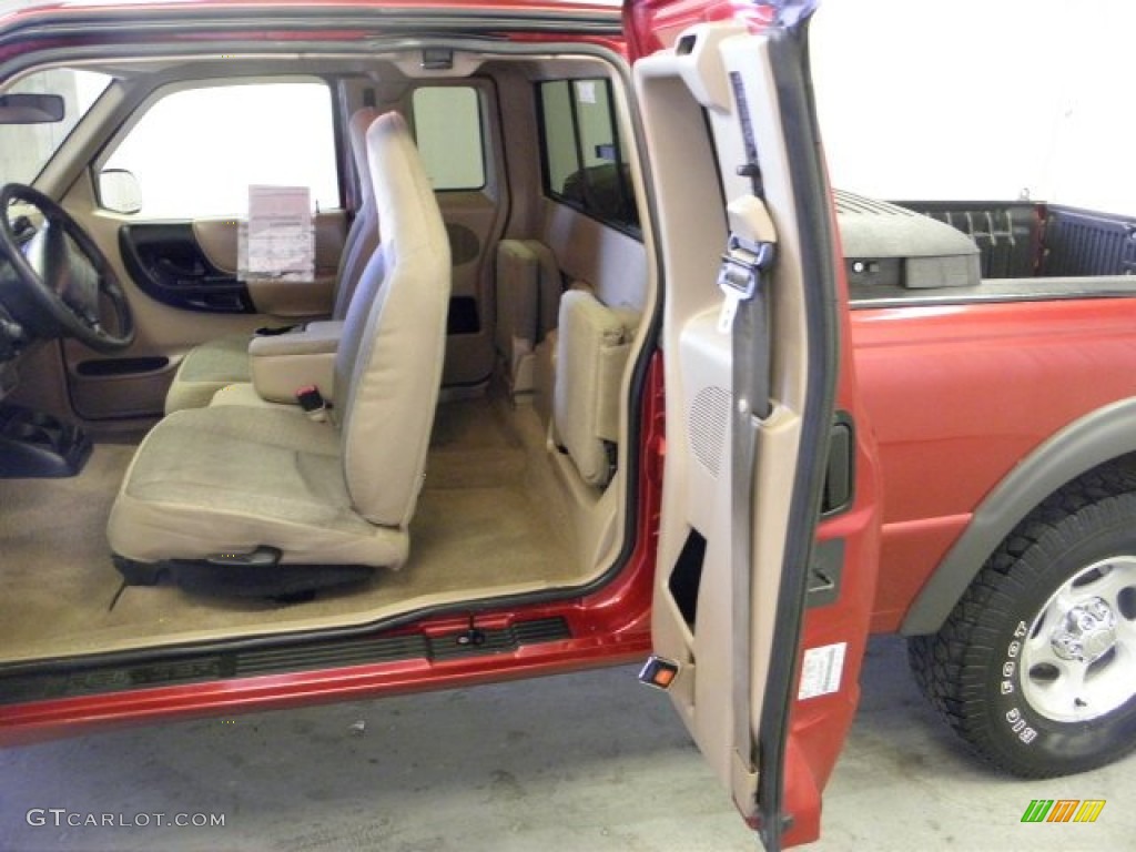 2000 Ranger XLT SuperCab 4x4 - Toreador Red Metallic / Medium Prairie Tan photo #7