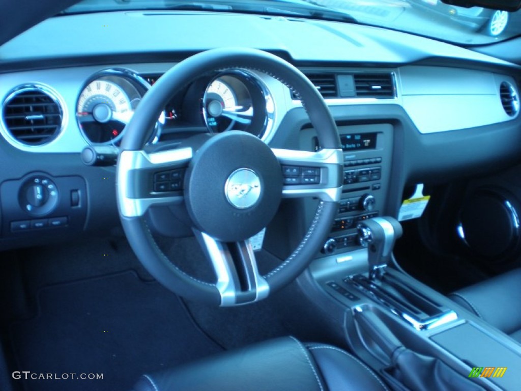 2011 Mustang V6 Premium Coupe - Ebony Black / Charcoal Black photo #10