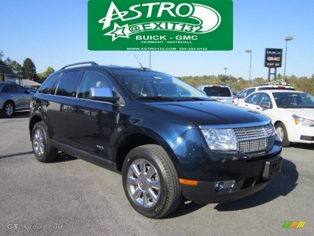 2008 MKX AWD - Dark Ink Blue Metallic / Light Camel photo #1