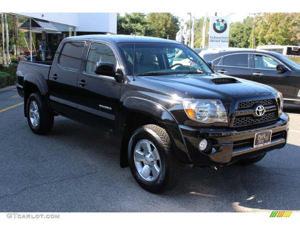 2011 Tacoma V6 TRD Sport Double Cab 4x4 - Black / Graphite Gray photo #3