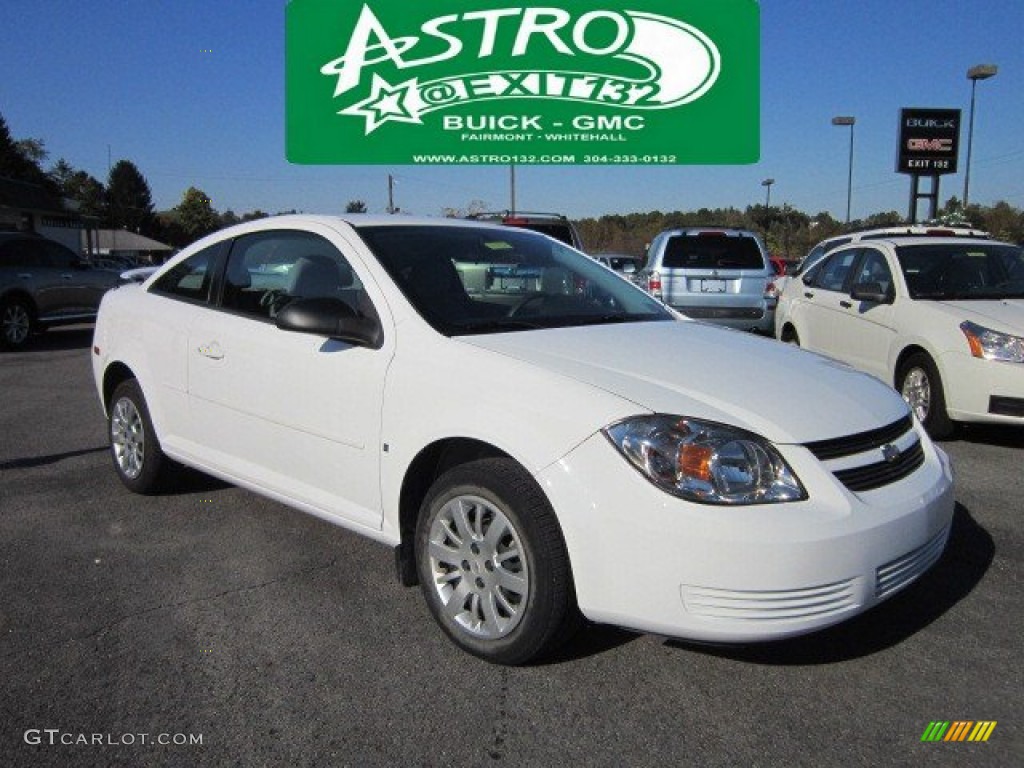 2009 Cobalt LS Coupe - Summit White / Gray photo #1