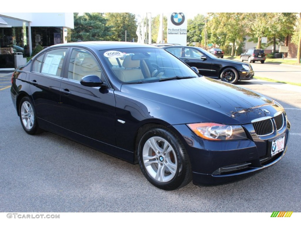 2008 3 Series 328i Sedan - Monaco Blue Metallic / Beige photo #3