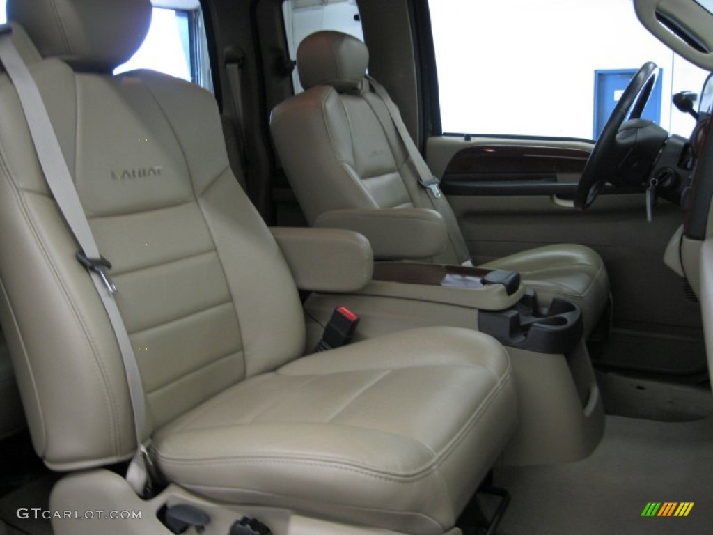 Tan Interior 2005 Ford F350 Super Duty Lariat SuperCab 4x4 Dually Photo #55082261