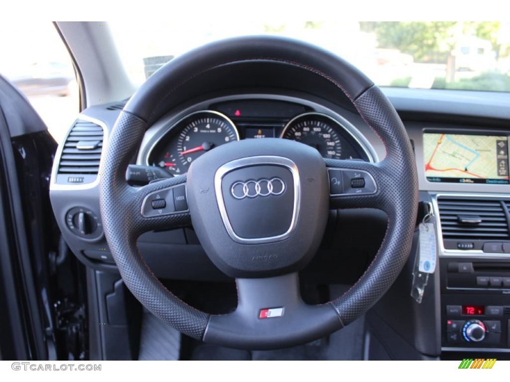 2009 Audi Q7 3.6 Premium quattro Black Steering Wheel Photo #55082530