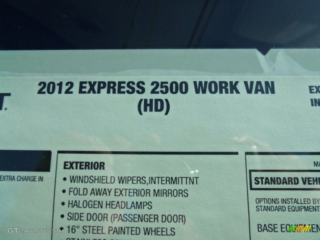 2012 Express 2500 Cargo Van - Sheer Silver Metallic / Medium Pewter photo #26