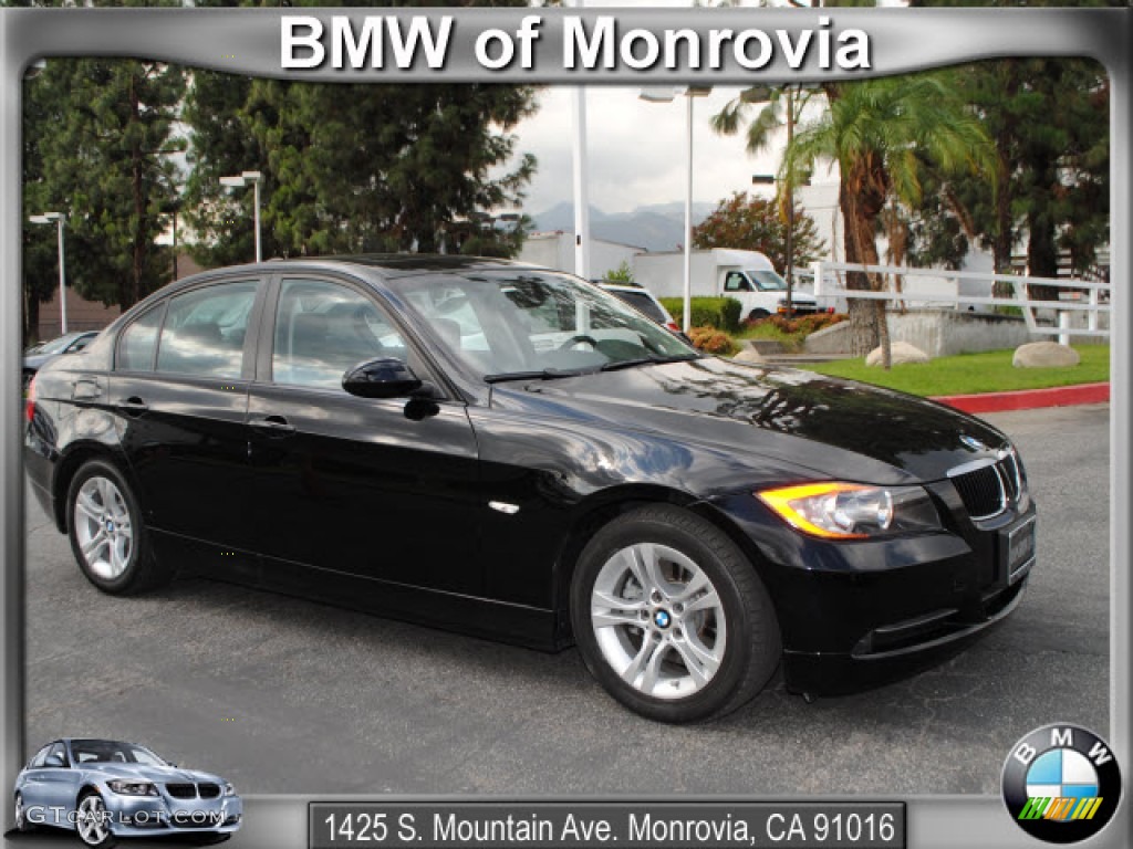 2008 3 Series 328i Sedan - Jet Black / Black photo #1