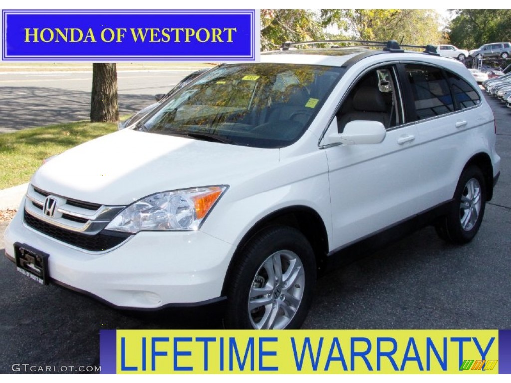 2010 CR-V EX-L AWD - Taffeta White / Gray photo #1