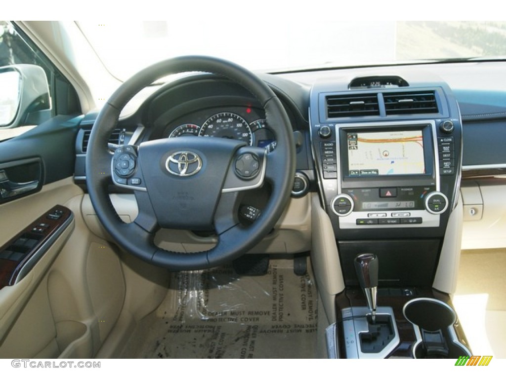 2012 Camry XLE V6 - Attitude Black Metallic / Ivory photo #13