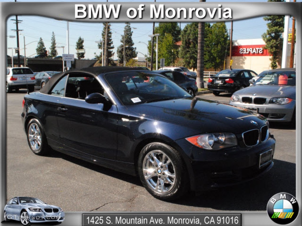 2008 1 Series 128i Convertible - Monaco Blue Metallic / Black photo #1