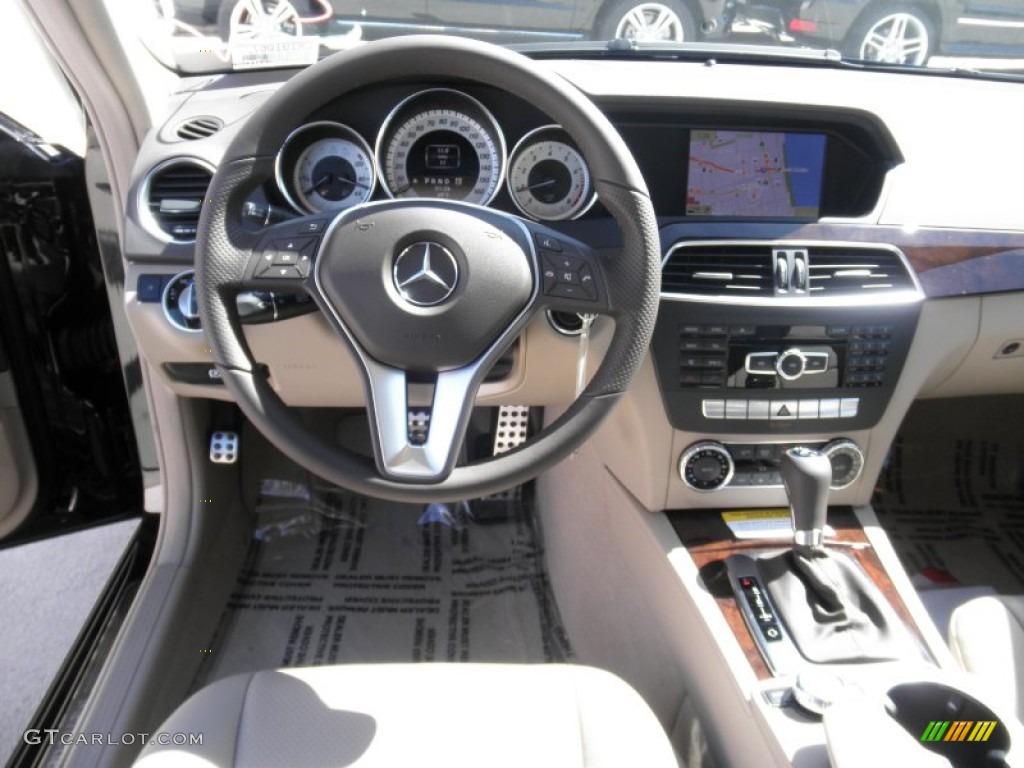 2012 Mercedes-Benz C 250 Sport Almond Beige/Mocha Dashboard Photo #55100845
