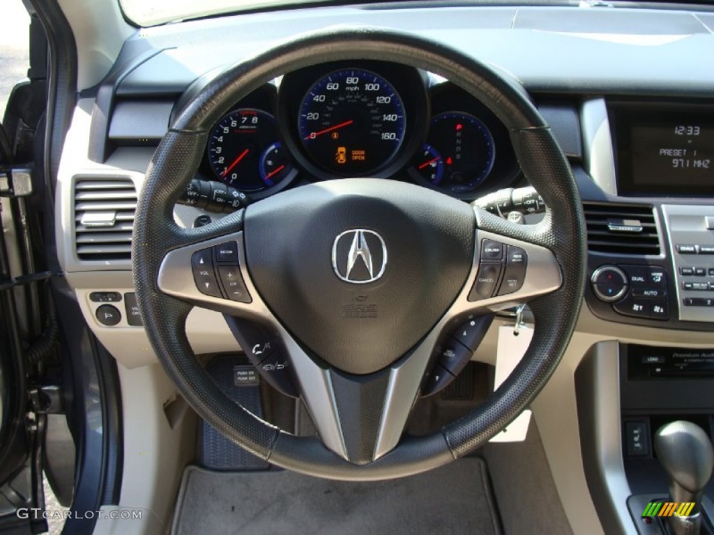 2010 Acura RDX Standard RDX Model Taupe Steering Wheel Photo #55102956