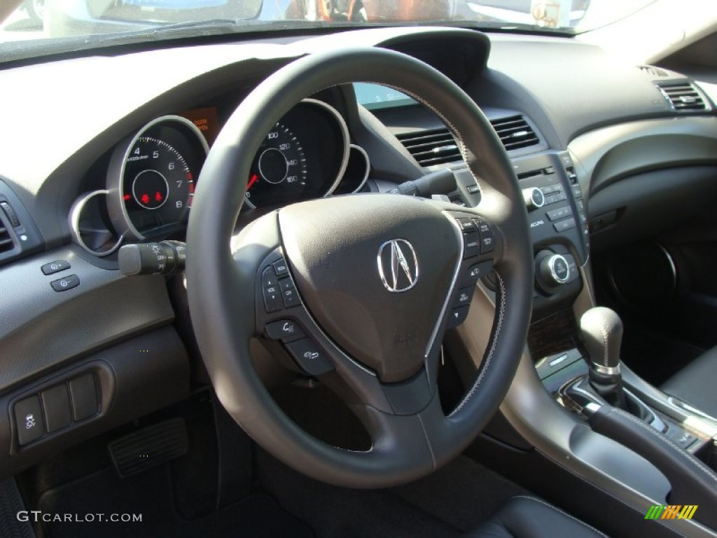 2012 Acura TL 3.7 SH-AWD Ebony Steering Wheel Photo #55103523