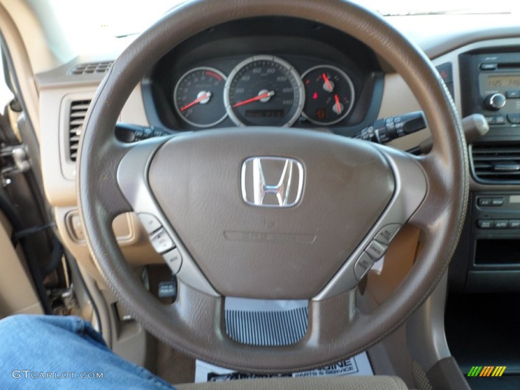 2007 Honda Pilot EX Saddle Steering Wheel Photo #55103700