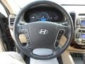 Beige 2010 Hyundai Santa Fe Limited Steering Wheel