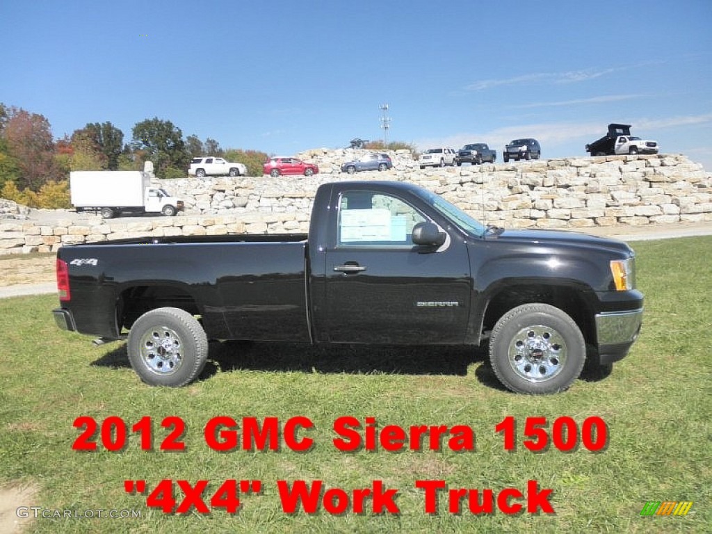 2012 Sierra 1500 Regular Cab 4x4 - Onyx Black / Dark Titanium photo #1