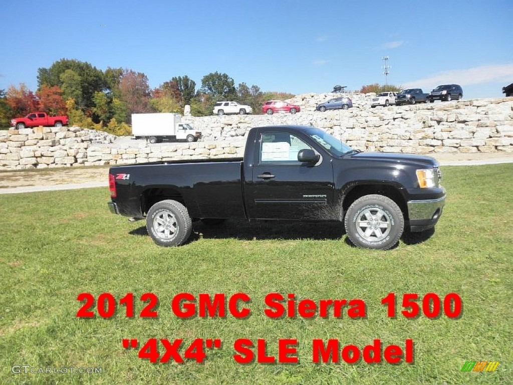 2012 Sierra 1500 SLE Crew Cab 4x4 - Onyx Black / Ebony photo #1