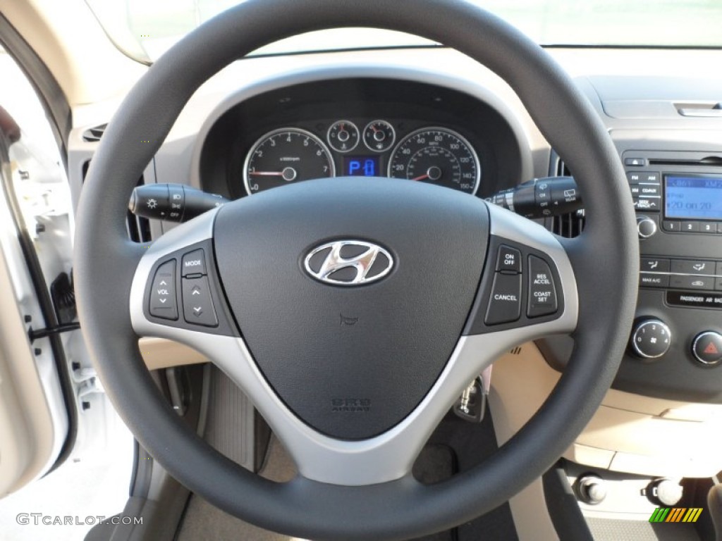 2012 Hyundai Elantra SE Touring Beige Steering Wheel Photo #55109805