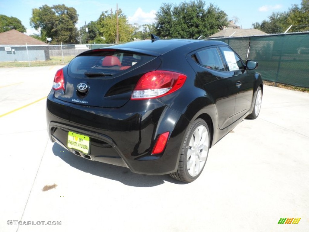 2012 Veloster  - Ultra Black / Black/Red photo #3
