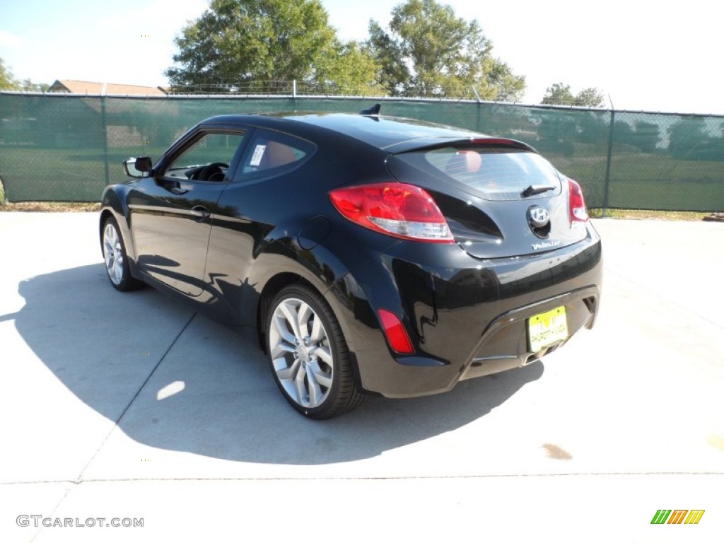 2012 Veloster  - Ultra Black / Black/Red photo #5