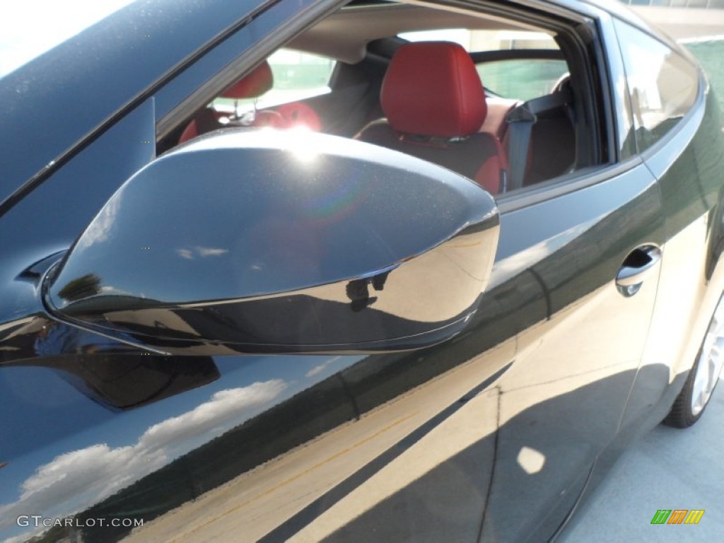 2012 Veloster  - Ultra Black / Black/Red photo #12