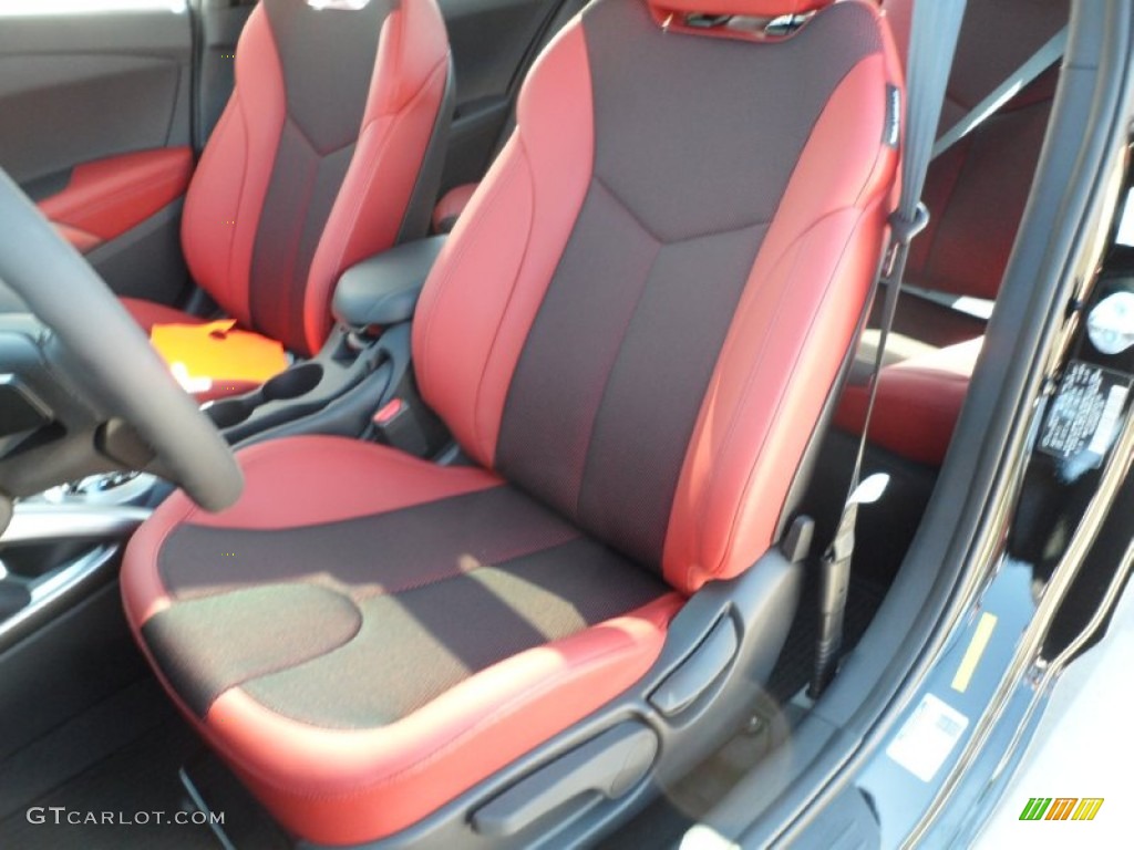 Black/Red Interior 2012 Hyundai Veloster Standard Veloster Model Photo #55110639