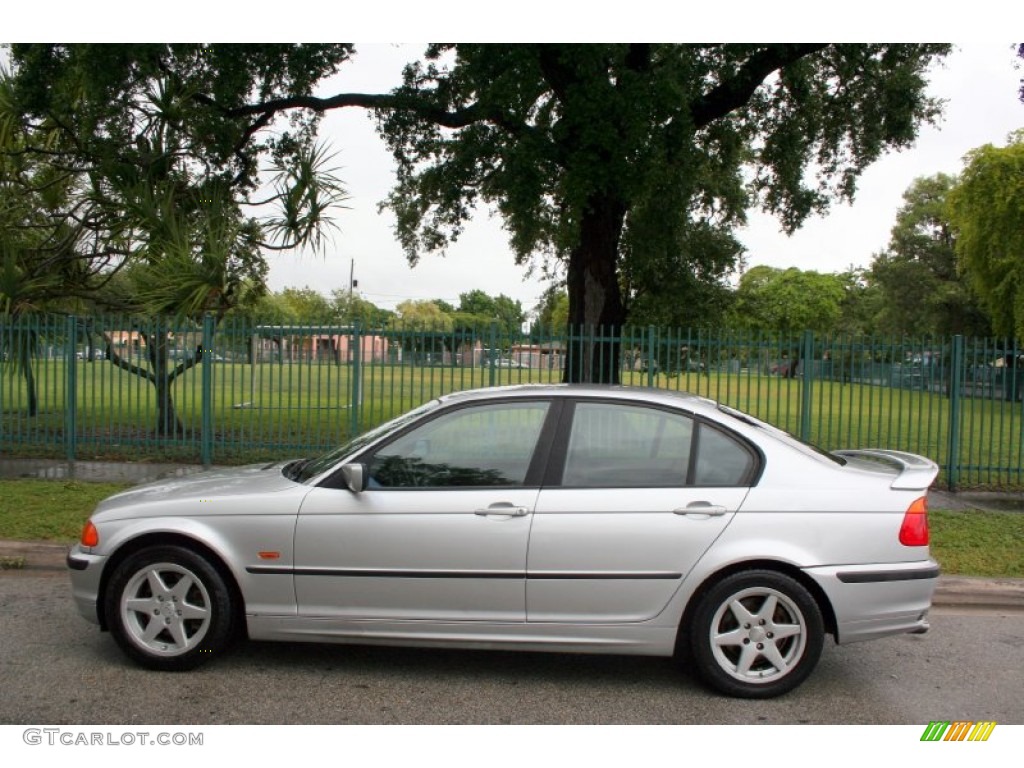 2001 3 Series 325i Sedan - Titanium Silver Metallic / Black photo #3