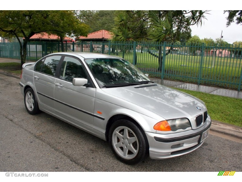 2001 3 Series 325i Sedan - Titanium Silver Metallic / Black photo #13