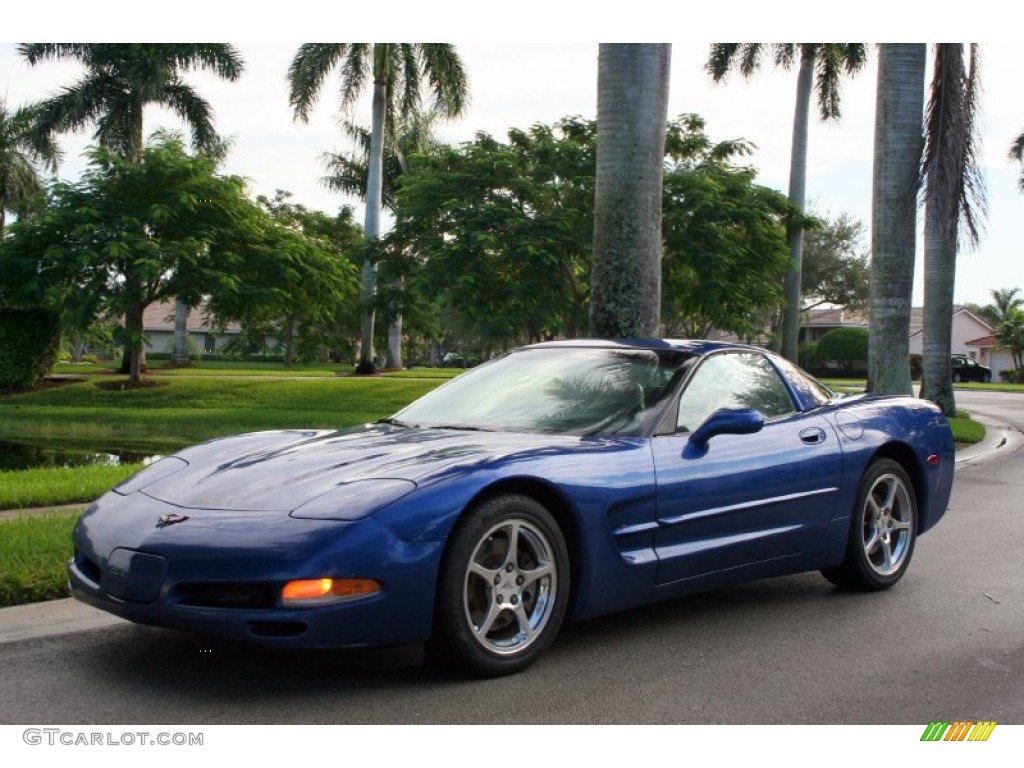 2002 Corvette Coupe - Electron Blue Metallic / Light Oak photo #3