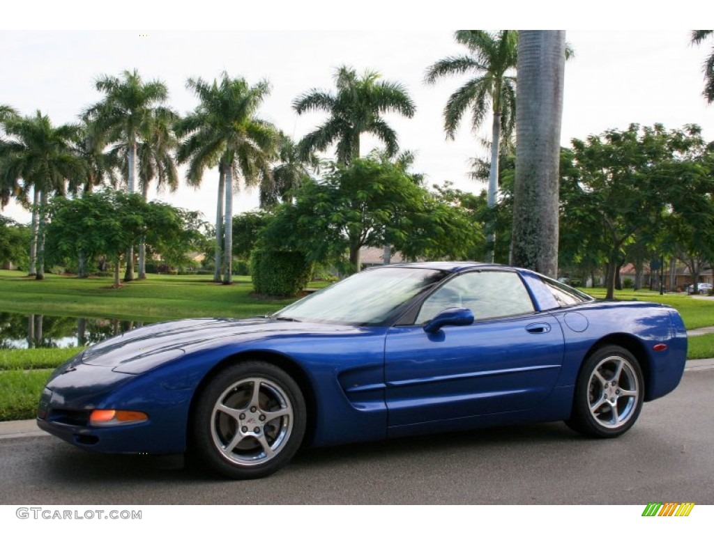 2002 Corvette Coupe - Electron Blue Metallic / Light Oak photo #4