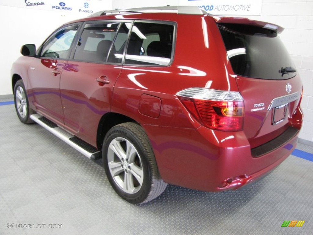 2008 Highlander Sport 4WD - Salsa Red Pearl / Black photo #3