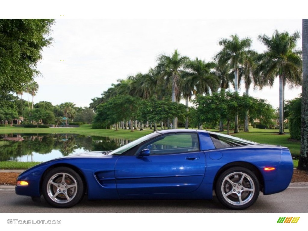 2002 Corvette Coupe - Electron Blue Metallic / Light Oak photo #5